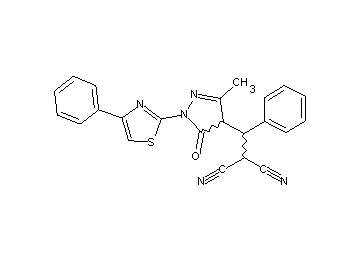 [[3-methyl-5-oxo-1-(4-phenyl-1,3-thiazol-2-yl)-4,5-dihydro-1H-pyrazol-4-yl](phenyl)methyl]malononitrile