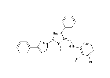 4-[(3-chloro-2-methylphenyl)hydrazono]-5-phenyl-2-(4-phenyl-1,3-thiazol-2-yl)-2,4-dihydro-3H-pyrazol-3-one