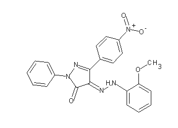 4-[(2-methoxyphenyl)hydrazono]-5-(4-nitrophenyl)-2-phenyl-2,4-dihydro-3H-pyrazol-3-one