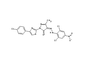2-[4-(4-chlorophenyl)-1,3-thiazol-2-yl]-4-[(2,6-dichloro-4-nitrophenyl)hydrazono]-5-methyl-2,4-dihydro-3H-pyrazol-3-one