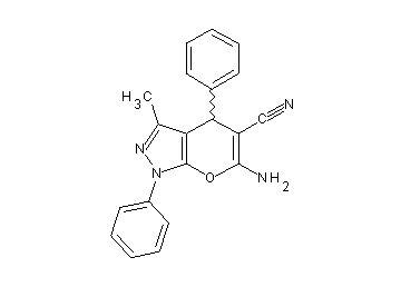 6-amino-3-methyl-1,4-diphenyl-1,4-dihydropyrano[2,3-c]pyrazole-5-carbonitrile