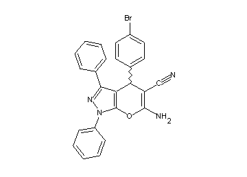 6-amino-4-(4-bromophenyl)-1,3-diphenyl-1,4-dihydropyrano[2,3-c]pyrazole-5-carbonitrile