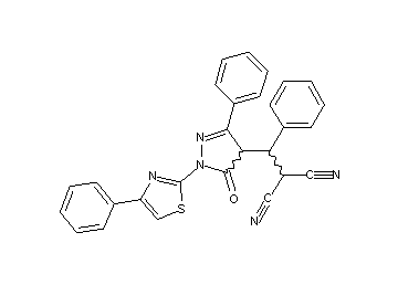 [[5-oxo-3-phenyl-1-(4-phenyl-1,3-thiazol-2-yl)-4,5-dihydro-1H-pyrazol-4-yl](phenyl)methyl]malononitrile