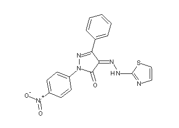 2-(4-nitrophenyl)-5-phenyl-4-(1,3-thiazol-2-ylhydrazono)-2,4-dihydro-3H-pyrazol-3-one