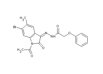 N'-(1-acetyl-6-bromo-5-methyl-2-oxo-1,2-dihydro-3H-indol-3-ylidene)-2-phenoxyacetohydrazide