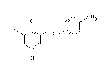 2,4-dichloro-6-{[(4-methylphenyl)imino]methyl}phenol