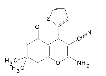 2-amino-7,7-dimethyl-5-oxo-4-(2-thienyl)-5,6,7,8-tetrahydro-4H-chromene-3-carbonitrile