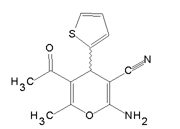 5-acetyl-2-amino-6-methyl-4-(2-thienyl)-4H-pyran-3-carbonitrile - Click Image to Close