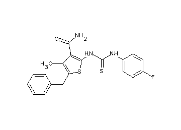 5-benzyl-2-({[(4-fluorophenyl)amino]carbonothioyl}amino)-4-methyl-3-thiophenecarboxamide