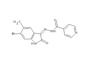 N'-(6-bromo-5-methyl-2-oxo-1,2-dihydro-3H-indol-3-ylidene)isonicotinohydrazide