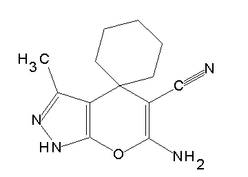 6'-amino-3'-methyl-1'H-spiro[cyclohexane-1,4'-pyrano[2,3-c]pyrazole]-5'-carbonitrile