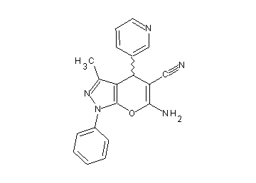 6-amino-3-methyl-1-phenyl-4-(3-pyridinyl)-1,4-dihydropyrano[2,3-c]pyrazole-5-carbonitrile