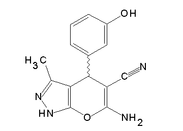 6-amino-4-(3-hydroxyphenyl)-3-methyl-1,4-dihydropyrano[2,3-c]pyrazole-5-carbonitrile - Click Image to Close