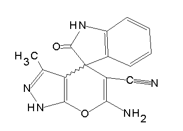 6'-amino-3'-methyl-2-oxo-1,2-dihydro-1'H-spiro[indole-3,4'-pyrano[2,3-c]pyrazole]-5'-carbonitrile