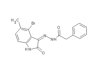 N'-(4-bromo-5-methyl-2-oxo-1,2-dihydro-3H-indol-3-ylidene)-2-phenylacetohydrazide N'-(4-bromo-5-methyl-2-oxo-1,2-dihydro-3H-indol-3-ylidene)-2-phenylacetohydrazide