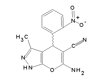 6-amino-3-methyl-4-(2-nitrophenyl)-1,4-dihydropyrano[2,3-c]pyrazole-5-carbonitrile