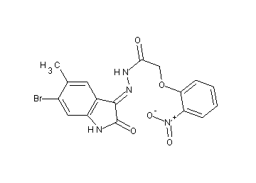 N'-(6-bromo-5-methyl-2-oxo-1,2-dihydro-3H-indol-3-ylidene)-2-(2-nitrophenoxy)acetohydrazide - Click Image to Close