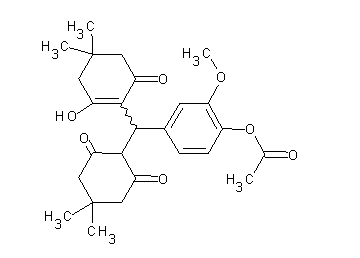 4-[(4,4-dimethyl-2,6-dioxocyclohexyl)(2-hydroxy-4,4-dimethyl-6-oxo-1-cyclohexen-1-yl)methyl]-2-methoxyphenyl acetate