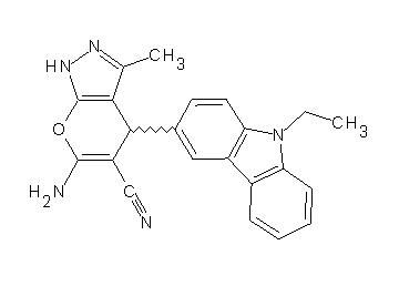 6-amino-4-(9-ethyl-9H-carbazol-3-yl)-3-methyl-1,4-dihydropyrano[2,3-c]pyrazole-5-carbonitrile