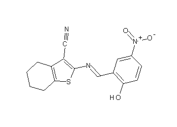 2-[(2-hydroxy-5-nitrobenzylidene)amino]-4,5,6,7-tetrahydro-1-benzothiophene-3-carbonitrile