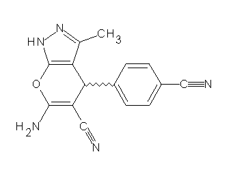 6-amino-4-(4-cyanophenyl)-3-methyl-1,4-dihydropyrano[2,3-c]pyrazole-5-carbonitrile