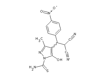 4-[2,2-dicyano-1-(4-nitrophenyl)ethyl]-5-hydroxy-3-methyl-1H-pyrazole-1-carbothioamide