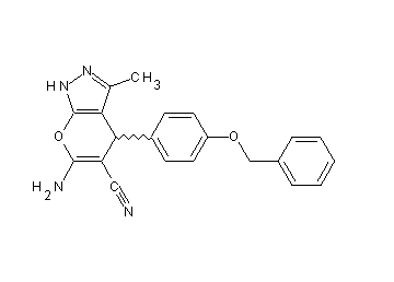6-amino-4-[4-(benzyloxy)phenyl]-3-methyl-1,4-dihydropyrano[2,3-c]pyrazole-5-carbonitrile