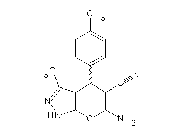 6-amino-3-methyl-4-(4-methylphenyl)-1,4-dihydropyrano[2,3-c]pyrazole-5-carbonitrile