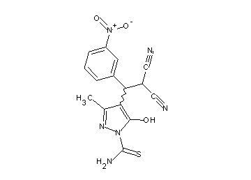 4-[2,2-dicyano-1-(3-nitrophenyl)ethyl]-5-hydroxy-3-methyl-1H-pyrazole-1-carbothioamide