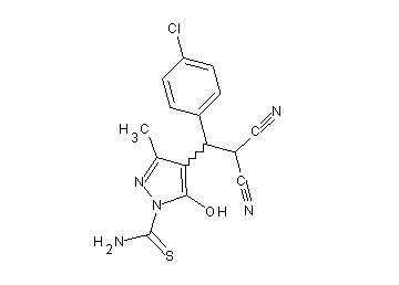 4-[1-(4-chlorophenyl)-2,2-dicyanoethyl]-5-hydroxy-3-methyl-1H-pyrazole-1-carbothioamide