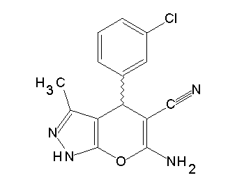 6-amino-4-(3-chlorophenyl)-3-methyl-1,4-dihydropyrano[2,3-c]pyrazole-5-carbonitrile