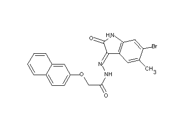 N'-(6-bromo-5-methyl-2-oxo-1,2-dihydro-3H-indol-3-ylidene)-2-(2-naphthyloxy)acetohydrazide
