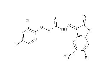 N'-(6-bromo-5-methyl-2-oxo-1,2-dihydro-3H-indol-3-ylidene)-2-(2,4-dichlorophenoxy)acetohydrazide