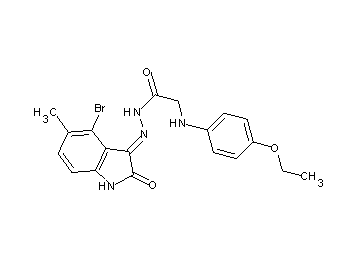 N'-(4-bromo-5-methyl-2-oxo-1,2-dihydro-3H-indol-3-ylidene)-2-[(4-ethoxyphenyl)amino]acetohydrazide (non-preferred name)