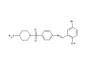 4-bromo-2-[({4-[(4-methyl-1-piperidinyl)sulfonyl]phenyl}imino)methyl]phenol