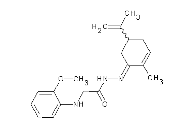 N'-(5-isopropenyl-2-methyl-2-cyclohexen-1-ylidene)-2-[(2-methoxyphenyl)amino]acetohydrazide (non-preferred name)