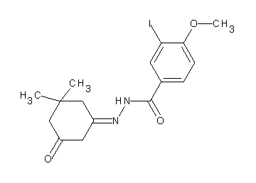 N'-(3,3-dimethyl-5-oxocyclohexylidene)-3-iodo-4-methoxybenzohydrazide N'-(3,3-dimethyl-5-oxocyclohexylidene)-3-iodo-4-methoxybenzohydrazide