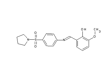 2-methoxy-6-({[4-(1-pyrrolidinylsulfonyl)phenyl]imino}methyl)phenol