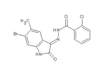 N'-(6-bromo-5-methyl-2-oxo-1,2-dihydro-3H-indol-3-ylidene)-2-chlorobenzohydrazide - Click Image to Close