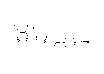 2-[(3-chloro-2-methylphenyl)amino]-N'-(4-cyanobenzylidene)acetohydrazide (non-preferred name)