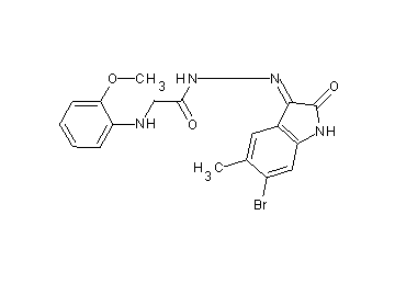 N'-(6-bromo-5-methyl-2-oxo-1,2-dihydro-3H-indol-3-ylidene)-2-[(2-methoxyphenyl)amino]acetohydrazide (non-preferred name)