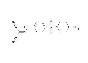 ({4-[(4-methyl-1-piperidinyl)sulfonyl]phenyl}hydrazono)malononitrile