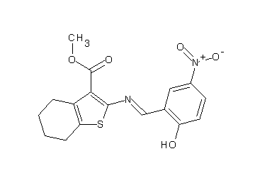 methyl 2-[(2-hydroxy-5-nitrobenzylidene)amino]-4,5,6,7-tetrahydro-1-benzothiophene-3-carboxylate - Click Image to Close