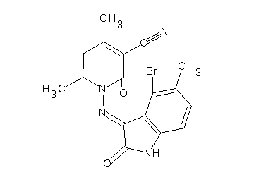 1-[(4-bromo-5-methyl-2-oxo-1,2-dihydro-3H-indol-3-ylidene)amino]-4,6-dimethyl-2-oxo-1,2-dihydro-3-pyridinecarbonitrile