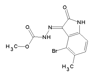 methyl 2-(4-bromo-5-methyl-2-oxo-1,2-dihydro-3H-indol-3-ylidene)hydrazinecarboxylate