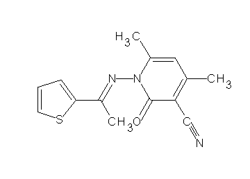 4,6-dimethyl-2-oxo-1-{[1-(2-thienyl)ethylidene]amino}-1,2-dihydro-3-pyridinecarbonitrile