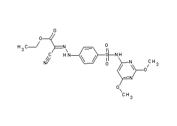 ethyl cyano[(4-{[(2,6-dimethoxy-4-pyrimidinyl)amino]sulfonyl}phenyl)hydrazono]acetate - Click Image to Close