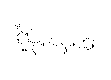 N-benzyl-4-[2-(4-bromo-5-methyl-2-oxo-1,2-dihydro-3H-indol-3-ylidene)hydrazino]-4-oxobutanamide