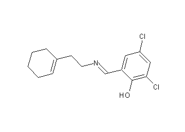 2,4-dichloro-6-({[2-(1-cyclohexen-1-yl)ethyl]imino}methyl)phenol
