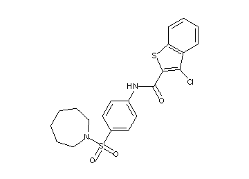 N-[4-(1-azepanylsulfonyl)phenyl]-3-chloro-1-benzothiophene-2-carboxamide